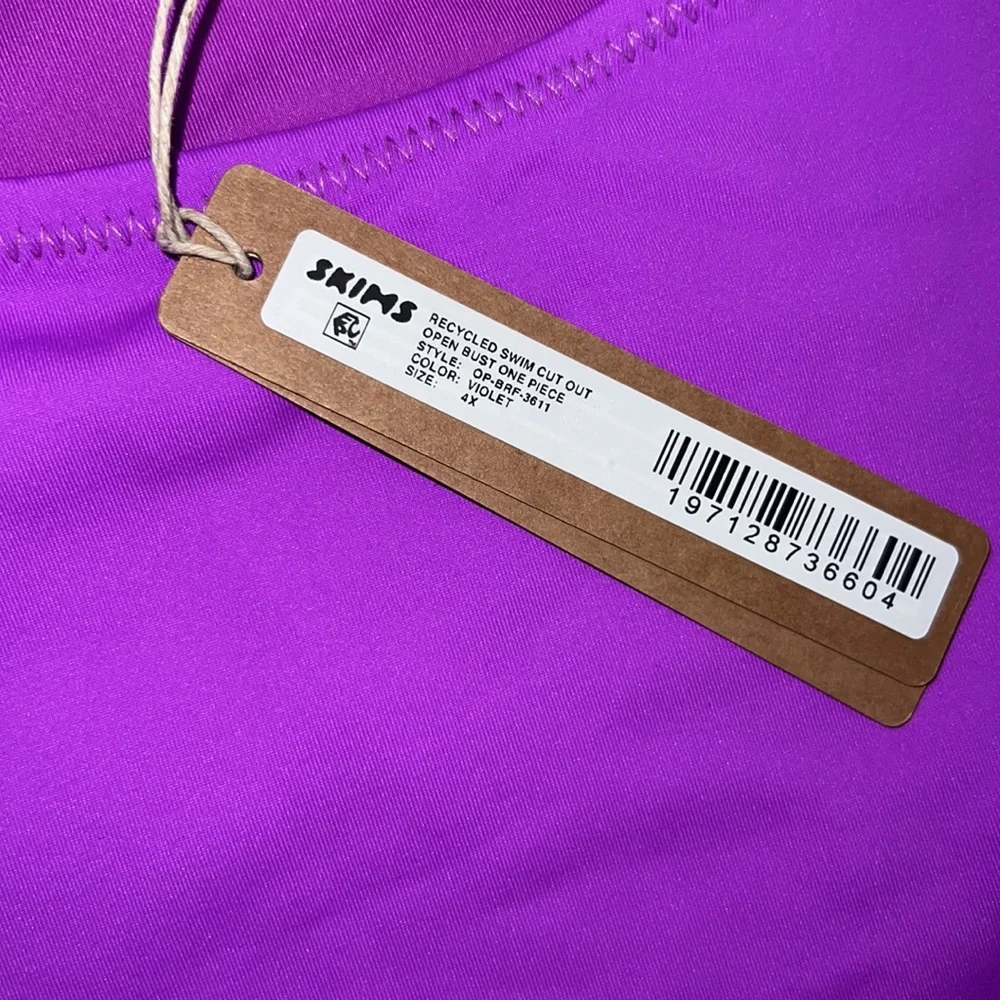 skims open bust recycled bikini violet